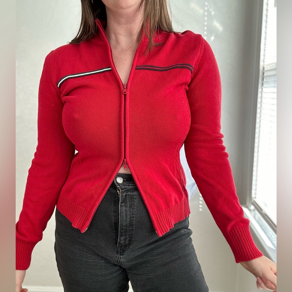 Vintage Tommy Hilfiger Red Zip Sweater